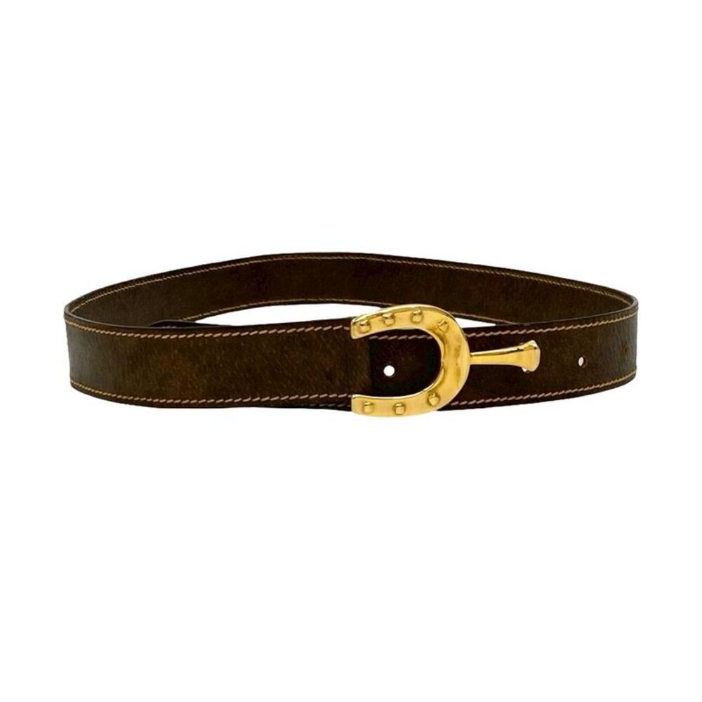 Gucci Horseshoe Leather Belt - Picture 5 of 6